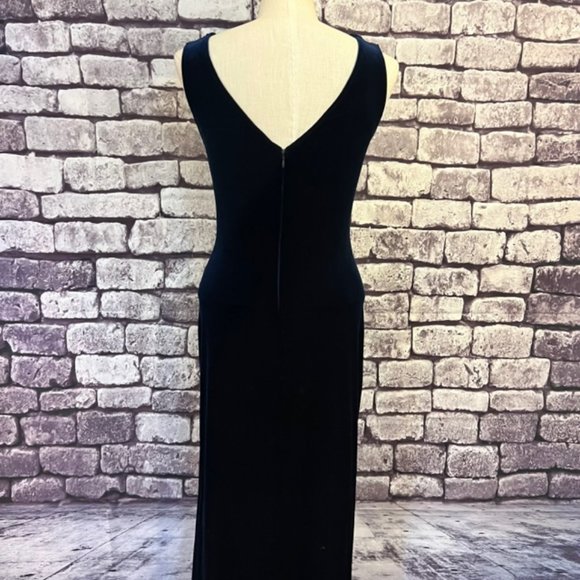 Reggio Vintage Blue V-Neck Sleeveless Dress Size 4 - Picture 7 of 13